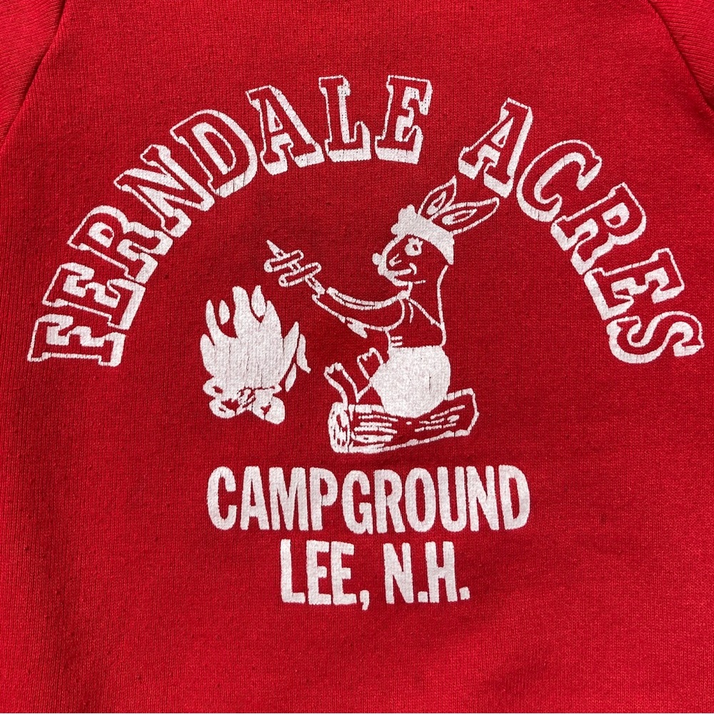 Vintage Campground Camp Sweatshirt Ferndale Acres Lee NH Bunny Campfire JerZees